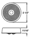 2.5" 2-1/2" ROUND CLEARANCE / SIDE MARKER TRAILER LIGHT - AMBER LENS