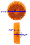2.5" 2-1/2" PETERSON ROUND CLEARANCE / SIDE MARKER TRAILER LIGHT - AMBER LENS