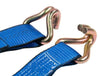 2" RATCHET STRAP WITH WIRE HOOK, BLUE, 15' LENGTH, 3333lbs WLL