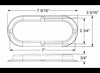 OPTRONICS LED TAIL LIGHT, STOP, TURN, 6 DIODE, RED LENS, 7-9/16"X3-5/16" OVAL