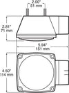 PETERSON TAIL LIGHT, 7 FUNCTION, SQUARE DRIVER SIDE DS RS, 5-15/16"X4-1/2"