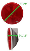 4-1/4" ROUND RED TRAILER TAIL LIGHT, STOP, TURN, INCANDESCENT, 1 BULB