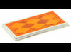 PETERSON AMBER RECTANGULAR TRAILER REFLECTOR W/ CHROME BEZEL, STICK ON ADHESIVE