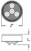2" LED ROUND CLEARANCE / SIDE MARKER TRAILER LIGHT - RED LENS 3 DIODE