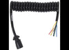 BARGMAN 7-WAY RV STYLE CONNECTOR 6' LONG - COILED CABLE - TRAILER END