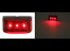 LED TRAILER CLEARANCE OR SIDE MARKER LIGHT, SUBMERSIBLE, 3 DIODE, RECTANGLE RED, 2-1/8" X 1-1/8"