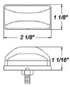 LED TRAILER CLEARANCE OR SIDE MARKER LIGHT, SUBMERSIBLE, 3 DIODE, RECTANGLE RED, 2-1/8" X 1-1/8"