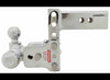 B&W TOW & STOW 3-BALL MOUNT, 2.5" HITCH, 5" DROP, 4.5" RISE, 18k - CHROME