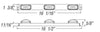 RED LED 9 DIODE IDENTIFICATION ID CLEARANCE LIGHT BAR, TRAILERS OVER 80" WIDE, SUBMERSIBLE