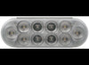 10 DIODE CLEAR OVAL TRAILER LED WHITE LIGHT, REVERSE, SUBERSIBLE, 6-1/2"X2-1/8"