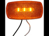 4"X2" RECTANGLE LED CLEARANCE OR SIDE MARKER, 3 DIODE, WHITE BASE, AMBER LENS