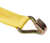 2" RATCHET STRAP WITH WIRE HOOK, YELLOW, 30' LENGTH, 3,335lbs WLL