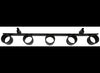 BROPHY 5 SLOT TOOL RACK FOR E-TRACK OR X-TRACK - BLACK POWDER COATED STEEL