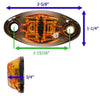DRAGON'S EYE LED CLEARANCE OR MARKER LIGHT, AMBER, OVAL, 2 DIODE, 2 WIRE, 2-5/8"L X 1-1/4" W