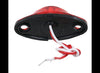 DRAGON'S EYE LED CLEARANCE OR MARKER LIGHT, RED, OVAL, 2 DIODE, 2 WIRE, 2-5/8"L X 1-1/4" W
