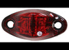 DRAGON'S EYE LED CLEARANCE OR MARKER LIGHT, RED, OVAL, 2 DIODE, 2 WIRE, 2-5/8"L X 1-1/4" W