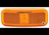 LED TRAILER CLEARANCE OR SIDE MARKER LIGHT W/REFLEX REFLECTOR - 6 DIODE , AMBER LENS , WHITE BASE