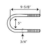 REPLACEMENT U-BOLT FOR 12K - 15K 5" ROUND AXLE TUBE, 3/4"-10 X 9-5/8" - WITH NUTS