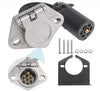 7-WAY RV BLADE TO 7-WAY ROUND PIN TRAILER ADAPTER CONNECTOR, 7 WAY