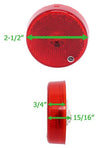 2.5" 2-1/2" PETERSON ROUND CLEARANCE / SIDE MARKER TRAILER LIGHT - RED LENS