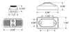 2" X 1" MARKER LIGHT OR CLEARANCE , AMBER LENS, LED 2 DIODE