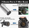 7-WAY ROUND TO 7-WAY RV BLADE PIN TRAILER ADAPTER CONNECTOR, 7 WAY