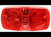 BULLSEYE RED LENS CLEARANCE OR SIDE MARKER LIGHT, RECTANGLE 4" X 2" , INCANDESCENT, 2 BULB