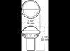 LED TRAILER LICENSE PLATE LIGHT, ROUND, SNAP IN - 4 DIODE, CHROME PLATED, CLEAR LENS