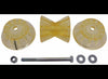 BOW ROLLER ASSEMBLY W/BELLS FOR 4" WIDE BRACKET - 1/2" SHAFT, PVC, AMBER