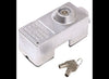 BAYLOCK DOOR LOCK FOR ENCLOSED TRAILERS, ALUMINUM, PUSH BUTTON, HASP LOCK, CAM BAR LOCK