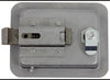 LOCKING STEEL FLUSH DOOR LATCH, LOCKING 3-3/8" X 4-5/8" HOLE SIZE, W/ KEYS