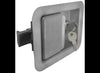 LOCKING STEEL FLUSH DOOR LATCH, LOCKING 3-3/8" X 4-5/8" HOLE SIZE, W/ KEYS
