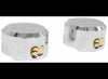 TRIMAX PUCK LOCK FOR TRAILER DOOR HASPS, 3/8" SHACKLE, CHROME STEEL, 2 PACK, KEYED ALIKE