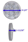 4" ROUND LED CLEAR / WHITE TRAILER LIGHT, 7 DIODE, CLEAR LENS, OVERALL 4-1/4" ROUND