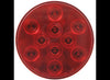 4" ROUND RED LED, STOP, TURN, TAIL LIGHT, 10 DIODE, RED LENS, 4-5/16" DIAMETER OVERALL