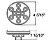 4" ROUND AMBER LED, MARKER LIGHT, 4-5/16" OVERALL DIAMETER, 10 DIODE, AMBER LENS