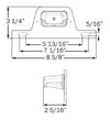 LED TRAILER LICENSE PLATE LIGHT WITH BRACKET - 5 DIODE, BLACK ABS, CLEAR LENS, 8-5/8"X3-1/4"