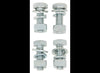 WINCH MOUNTING HARDWARE, 10MM X 30MM, GRADE 5, SET OF 4 BOLTS, WASHERS, SPLIT WASHERS, SQUARE NUTS