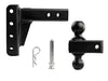 BULLETPROOF HITCHES 2-BALL MOUNT FOR 2" HITCH, 2" & 2-5/16" BALL, 4" DROP, 2" RISE, BLACK, - 10K