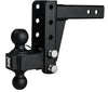 BULLETPROOF HITCHES 2-BALL MOUNT FOR 2" HITCH, 4" DROP, 4" RISE, BLACK - 14K
