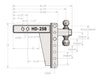 BULLETPROOF HITCHES 2-BALL MOUNT FOR 2-1/2" HITCH, 8" DROP, 8" RISE - 22K