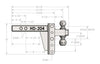BULLETPROOF HITCHES 2-BALL MOUNT FOR 2" HITCH, 4" DROP, 4" RISE - 22K