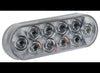 6-7/16" X 2-5/16" OVAL LED TRAILER TAIL LIGHT, STOP, TURN, 10 DIODE, CLEAR LENS, RED DIODES
