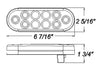 6-7/16" X 2-5/16" OVAL LED TRAILER TAIL LIGHT, STOP, TURN, 10 DIODE, CLEAR LENS, RED DIODES
