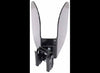 BROPHY ANGLED MOTORCYCLE WHEEL CHOCK FOR E-TRACK OR CROSS TRACK, BLACK STEEL