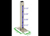 DROP LEG INSERT WITH PIN, RAM SQUARE 1-3/4" X 1-3/4" DIAMETER TUBING, ZINC COATED