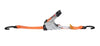 2" AUTO RE-TRACTABLE RATCHET STRAP WITH S HOOKS, ORANGE 10' LENGTH, 1100lbs WLL