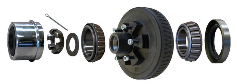 BRAKE HUB & DRUM ASSEMBLY COMPLETE 5.2K - 6K 6 LUG RETAIL BOX