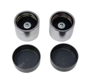 TPP BEARING BUDDY, WHEEL BEARING PROTECTOR 2.44" HUB BORE, 2"OD, CHROME WITH COVERS - PAIR