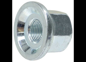 5/8"-18 HEX WHEEL LUG NUT, FLANGED, ZINC PLATED GR8